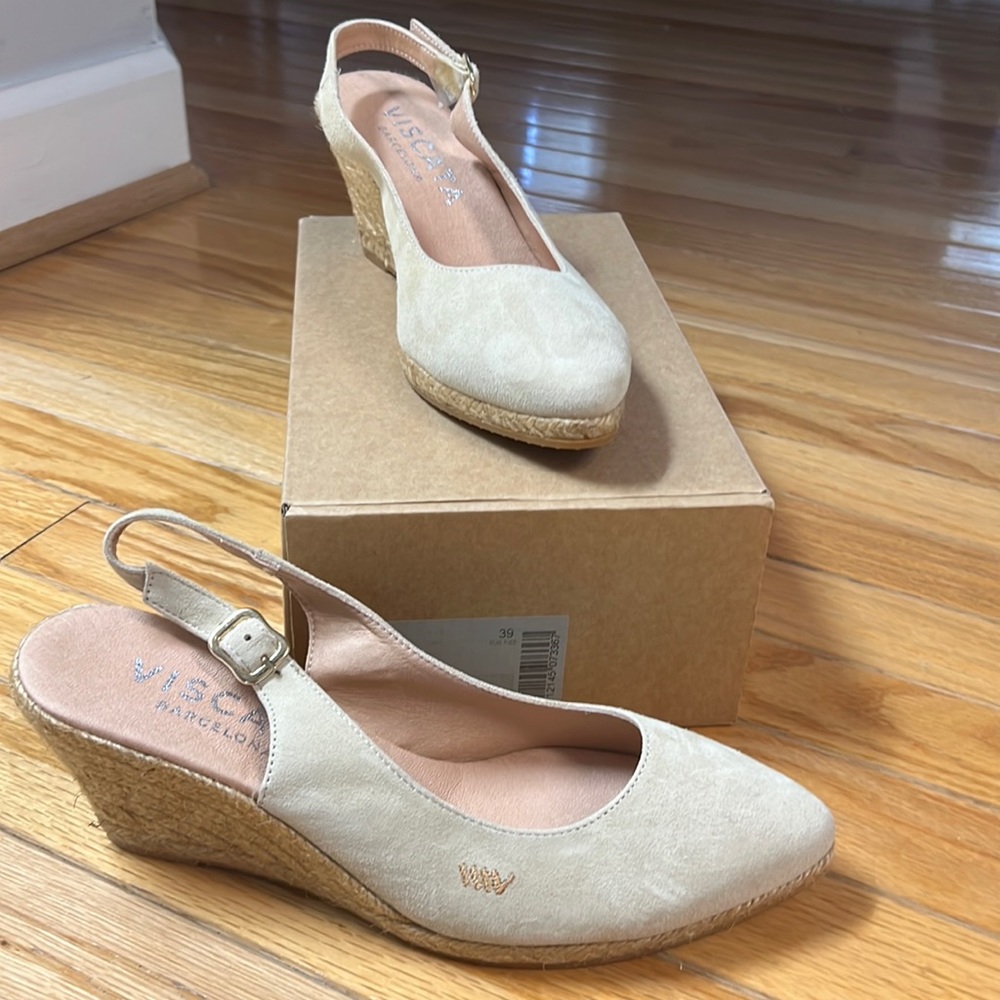 Viscata Palomera Suede Cream size 39 sling back